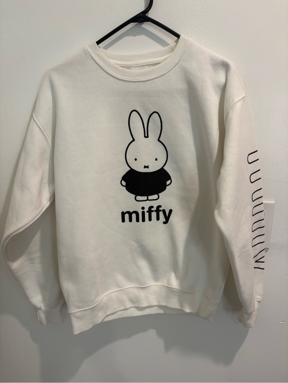 miffy White Crewneck Sweatshirt with Black Graphic